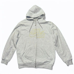 Vintage Nike Gray Full-Zip Hoodie with Yellow Logo Sz XL